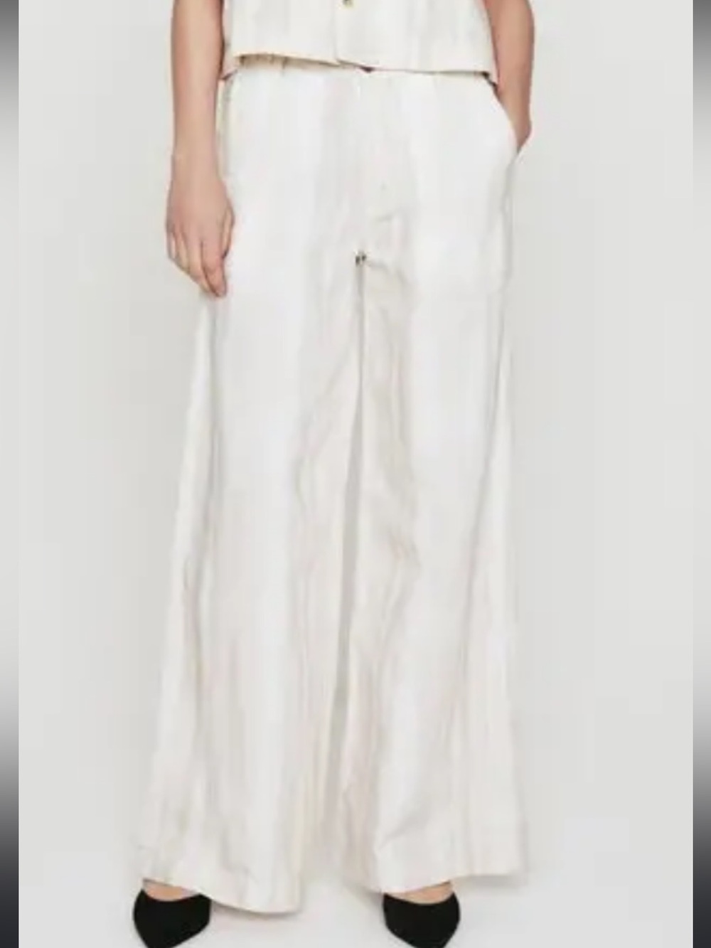 AG Adriano Goldschmeid Linen Stella Low Slung Palazzo Wide Leg Pants 25 Stripe